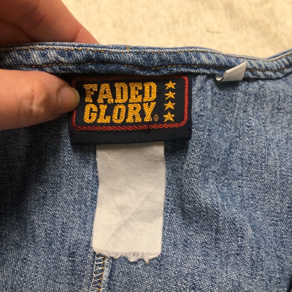 Vintage Y2K Faded Glory Denim Dress Button Down Cotton Western Modest 90s 00s - Picture 3 of 9